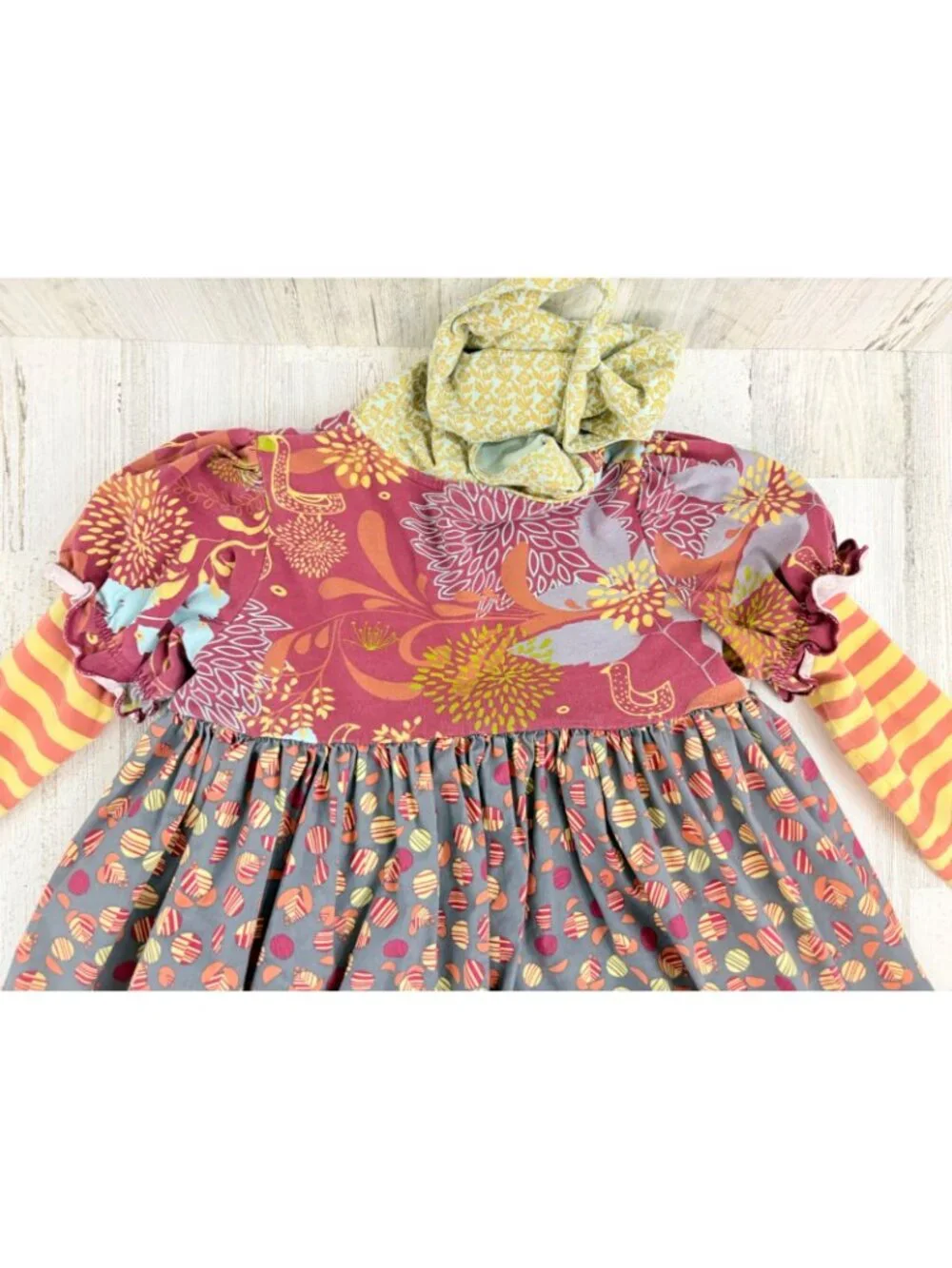 Matilda Jane Character Counts Pixie Knot Hood Apron Dress Maggie Tea Size 8